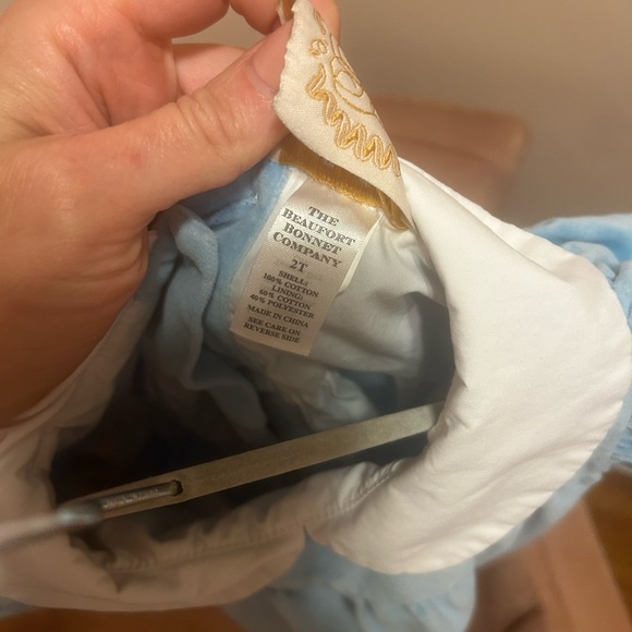 SOLD TBBC Patsy’s Dinner Dress - Brookline Blue Velveteen - Size 2T - Picture 6 of 6